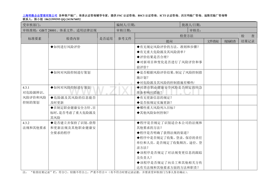 职业健康安全管理体系审核检查表.doc_第3页