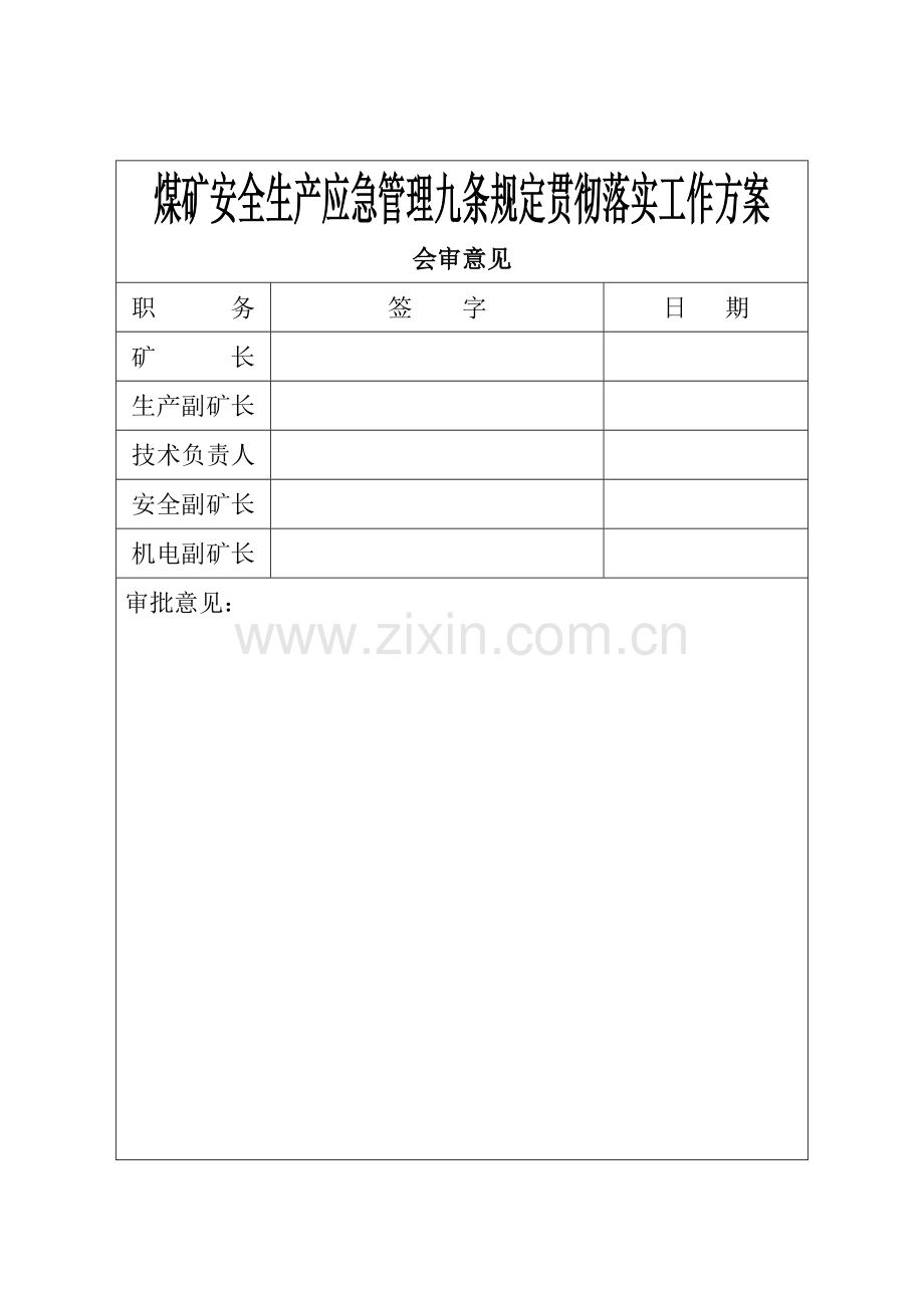 聚志煤矿安全生产应急管理九条规定工作方案.doc_第2页