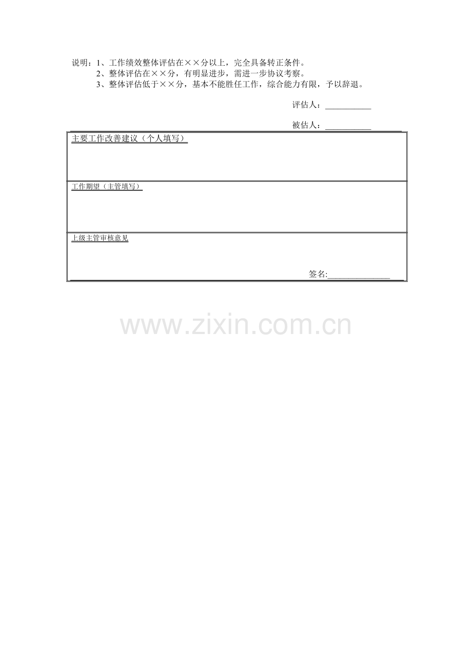 员工试用期工作表现考核表.doc_第3页