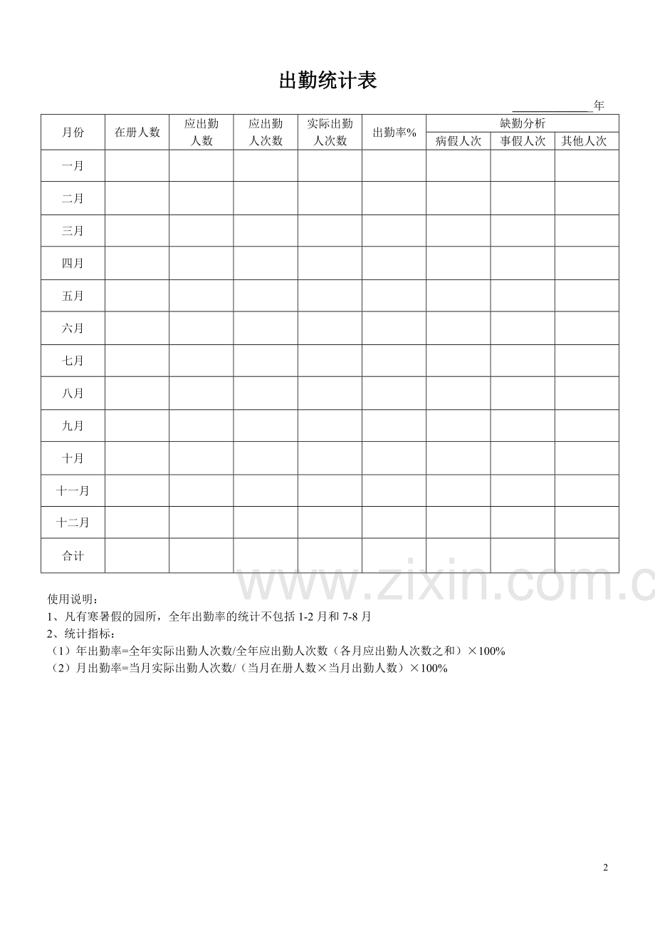 幼儿园十二种表格..doc_第2页