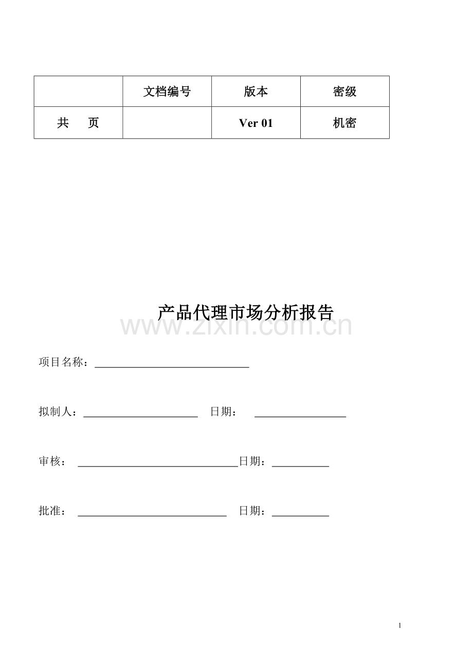 产品市场分析报告模板.doc_第1页