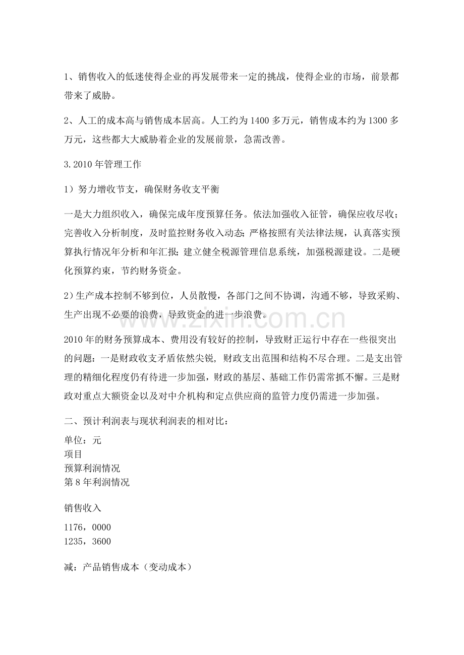 财务预算与预算执行情况分析总结报告.doc_第2页