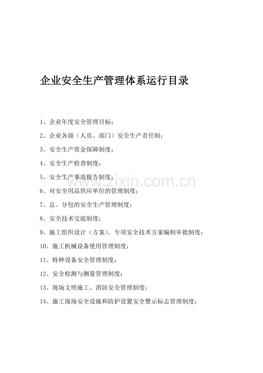 企业安全生产管理体系运行资料.doc_第1页