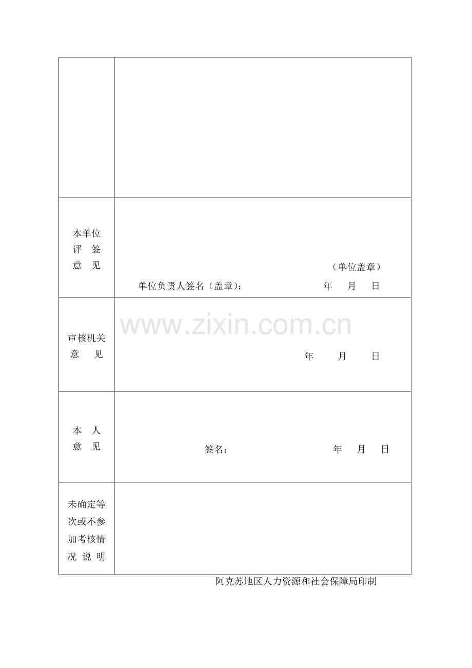 2014年xxx地区事业单位工作人员年度考核登记表(A4开纸.doc_第3页