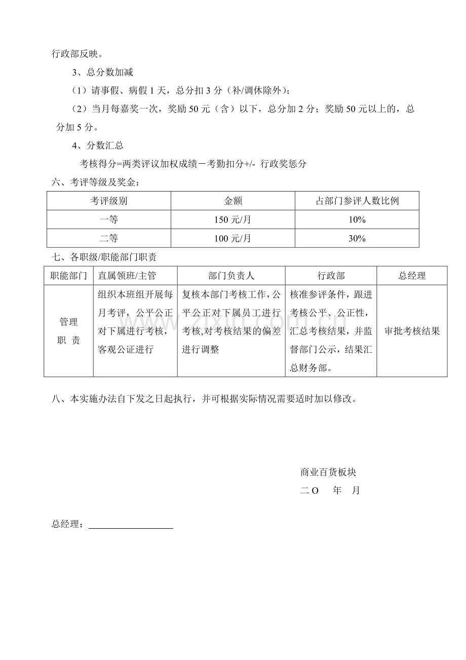 基层岗位月度绩效考核.doc_第2页