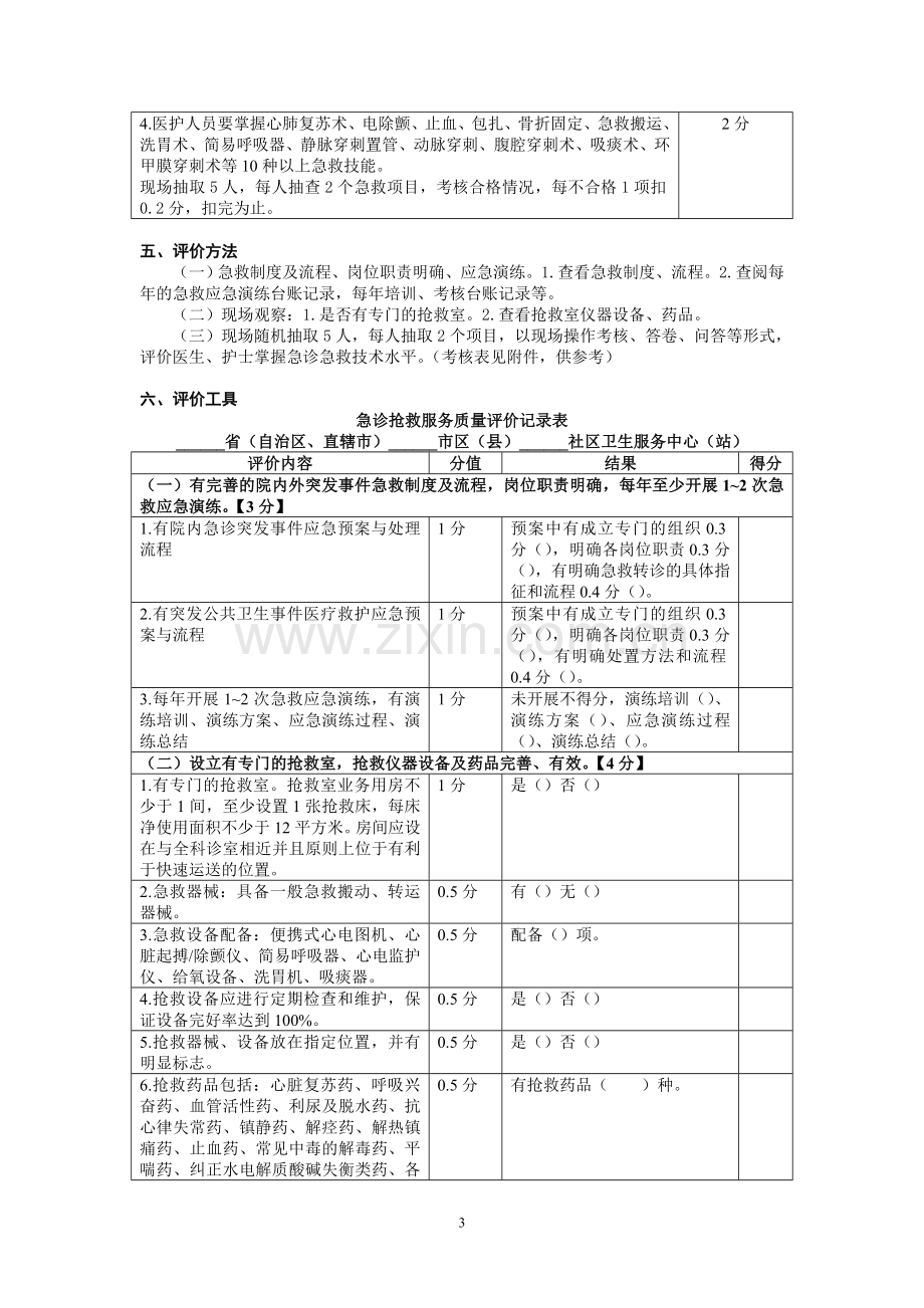 急诊急救10项技能操作评价标准.doc_第3页