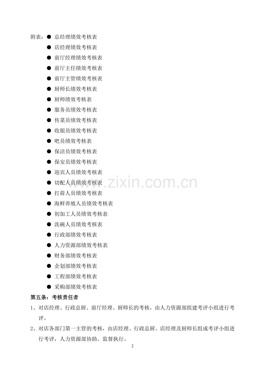 餐饮绩效考核管理办法.doc_第2页