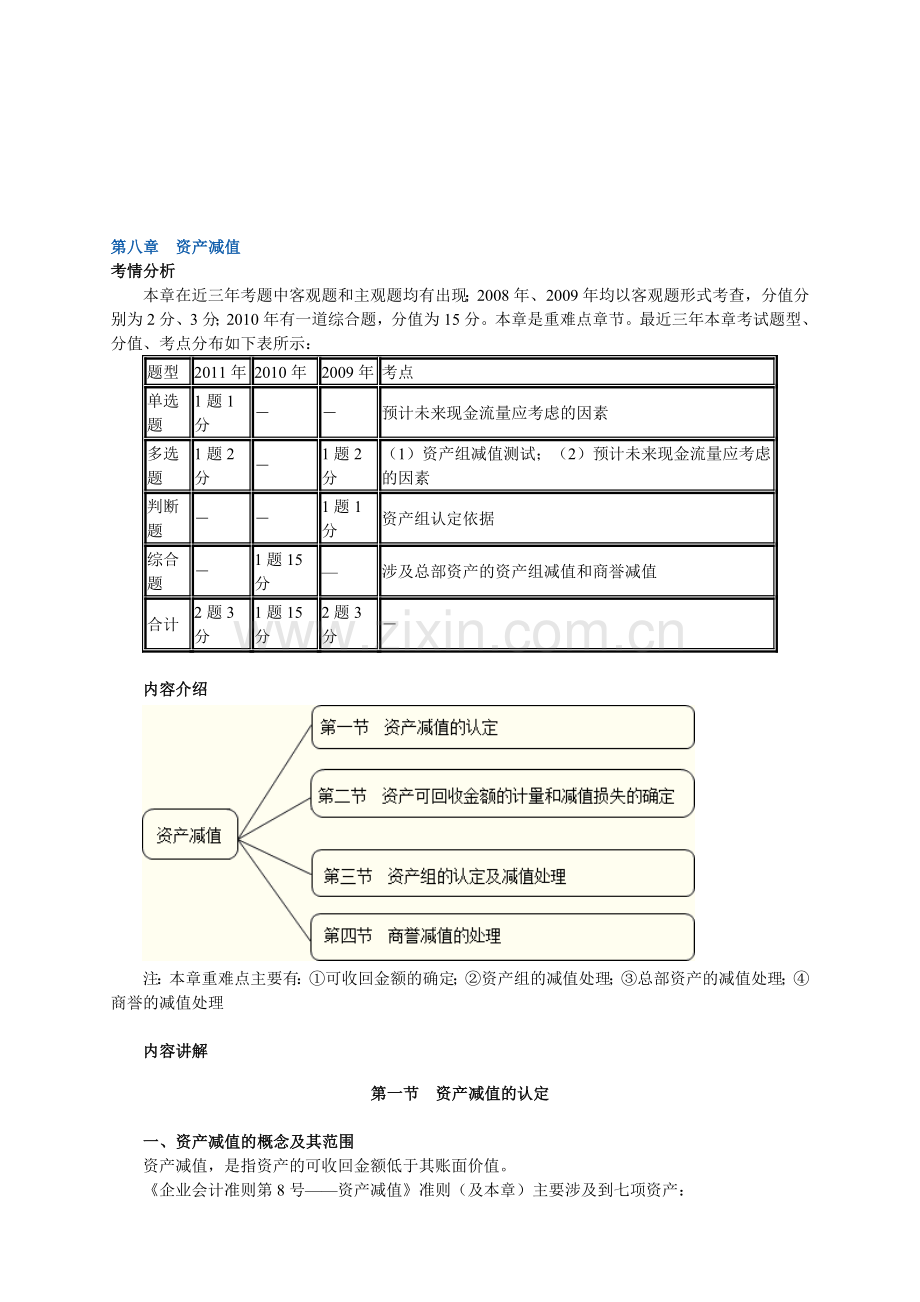 中级会计实务讲义-第八章资产减值.doc_第1页