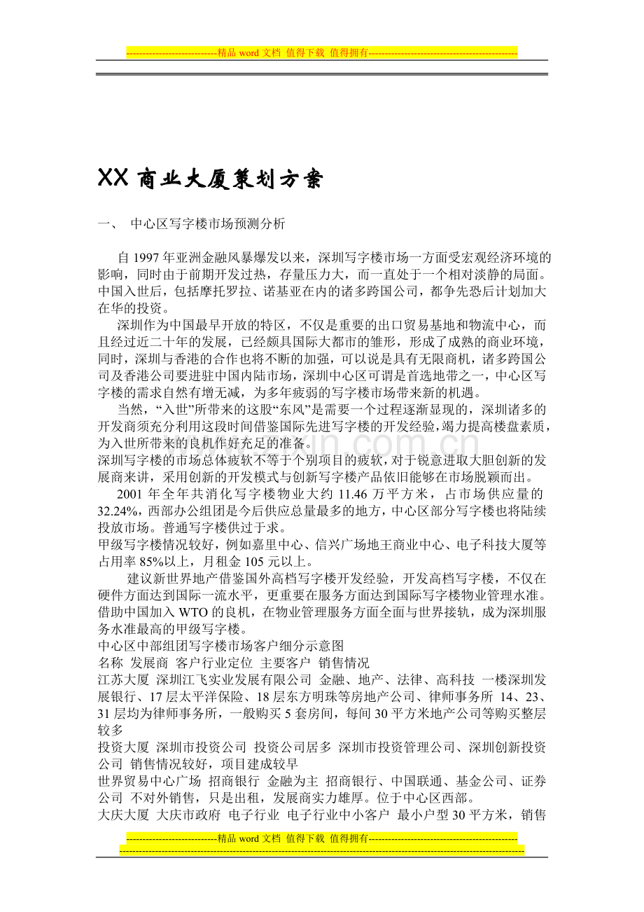 商业大厦项目策划理念与营销方案.doc_第3页