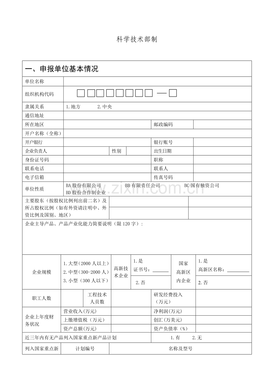 2012年度国家重点新产品计划项目申报表(模板).doc_第2页