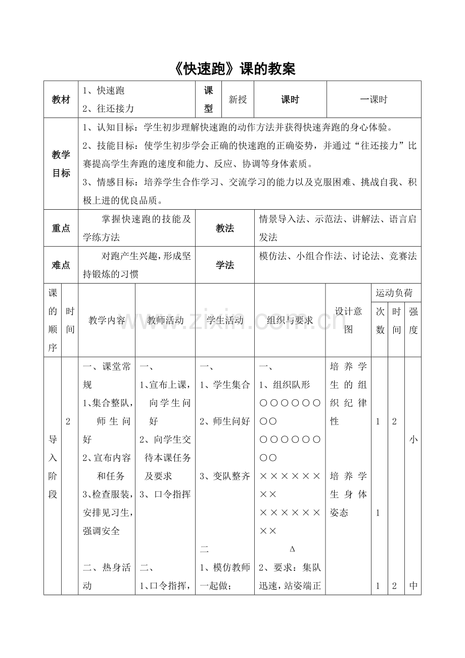 小学体育《快速跑》教学设计.doc_第2页