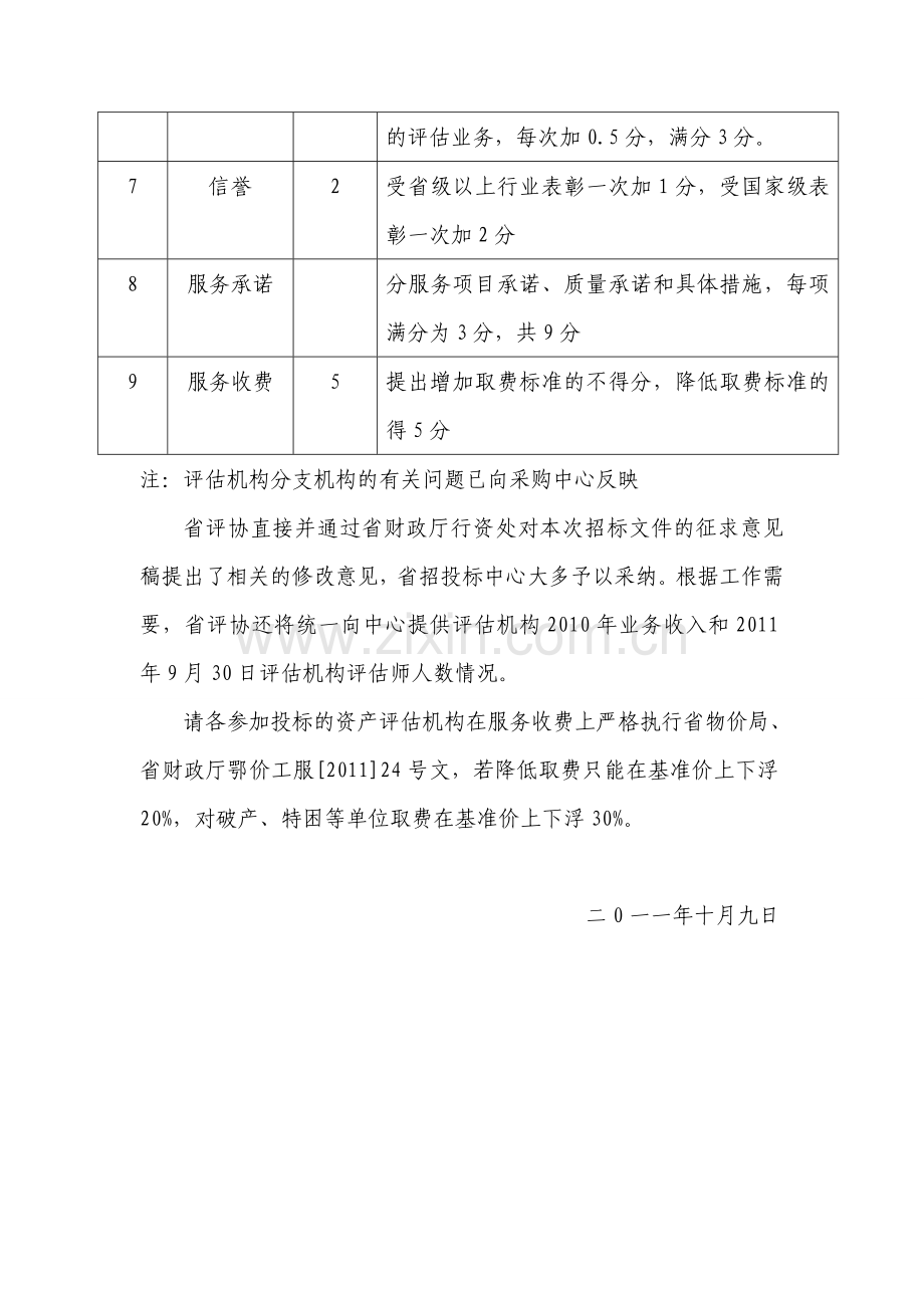 湖北省协议供应商会计师事务所、资产评估中介机构项目采购招投标情况告知2011-10-9.doc_第2页