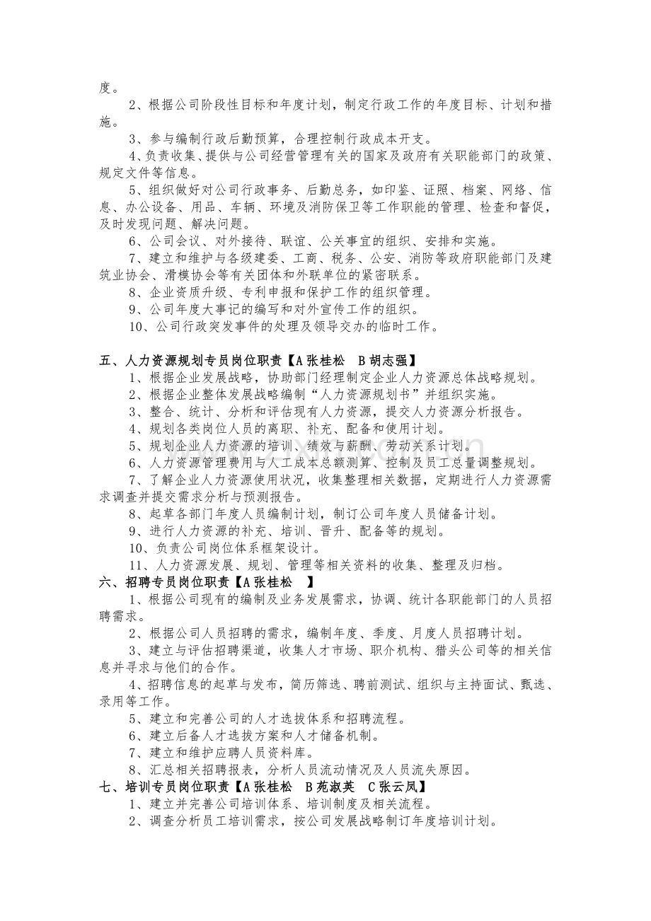 公司综合管理部各岗位职责.doc_第3页