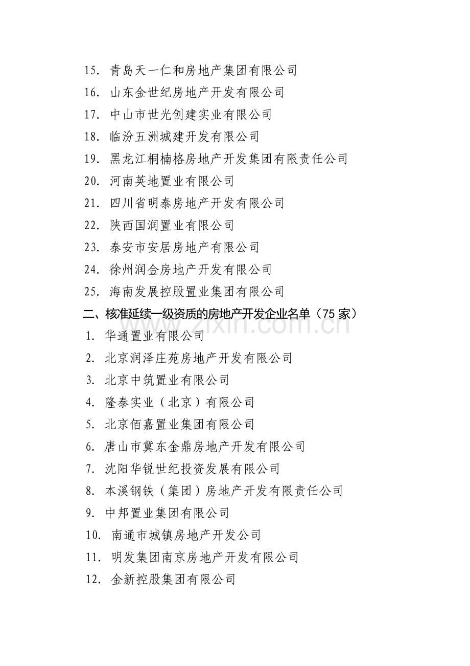 核定的房地产开发一级资质企业名单-(1).doc_第2页