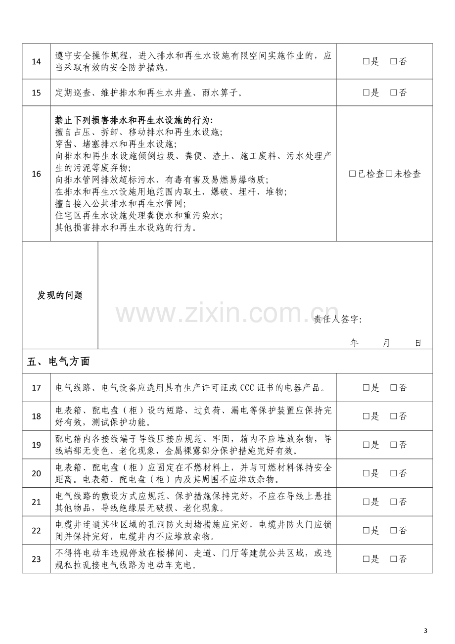 物业企业安全生产自查表.doc_第3页