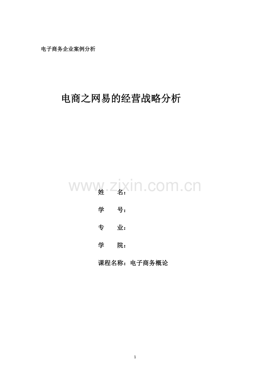 网易公司战略与分析报告.doc_第1页