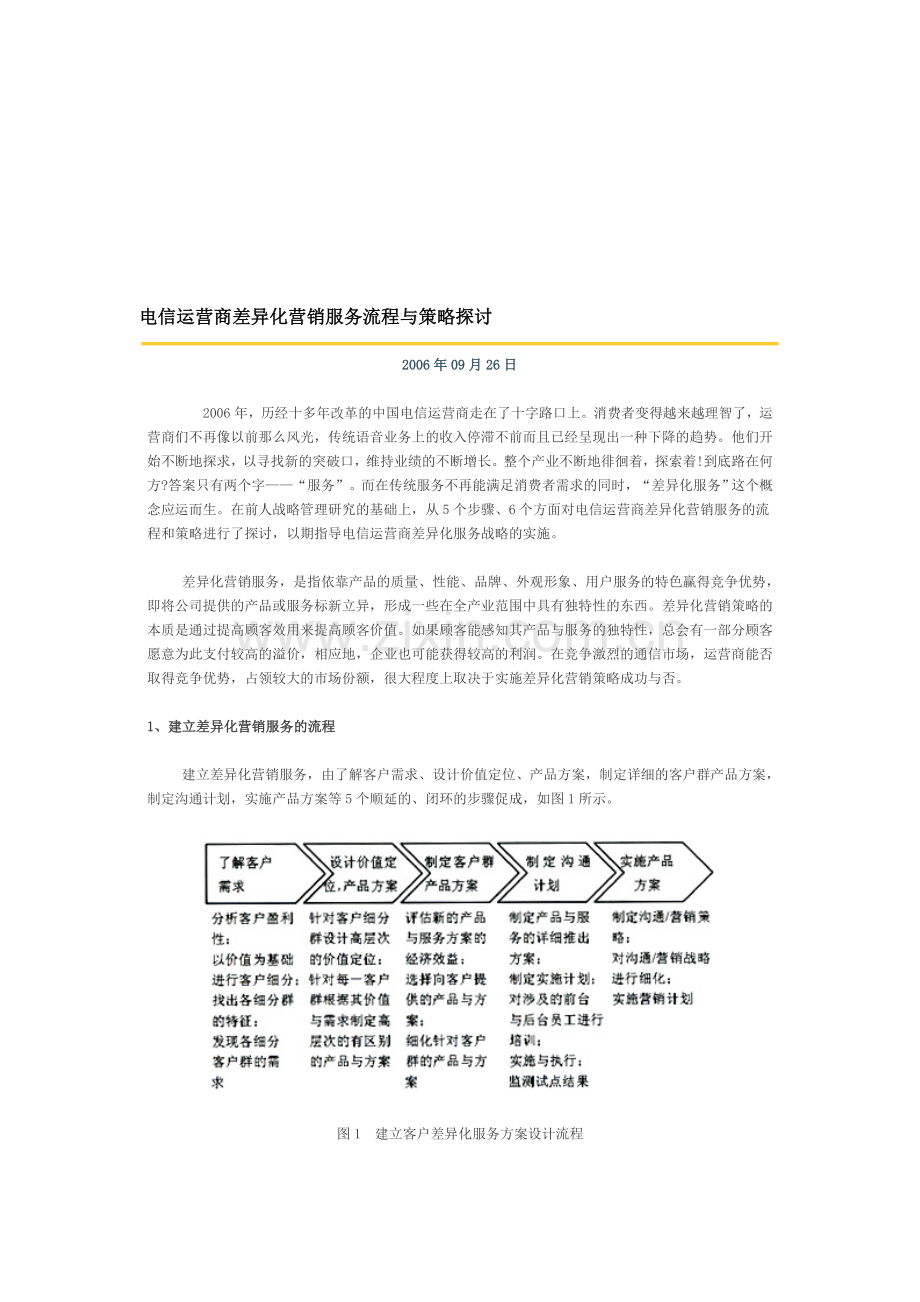 电信运营商差异化营销服务流程与策略探讨.doc_第1页