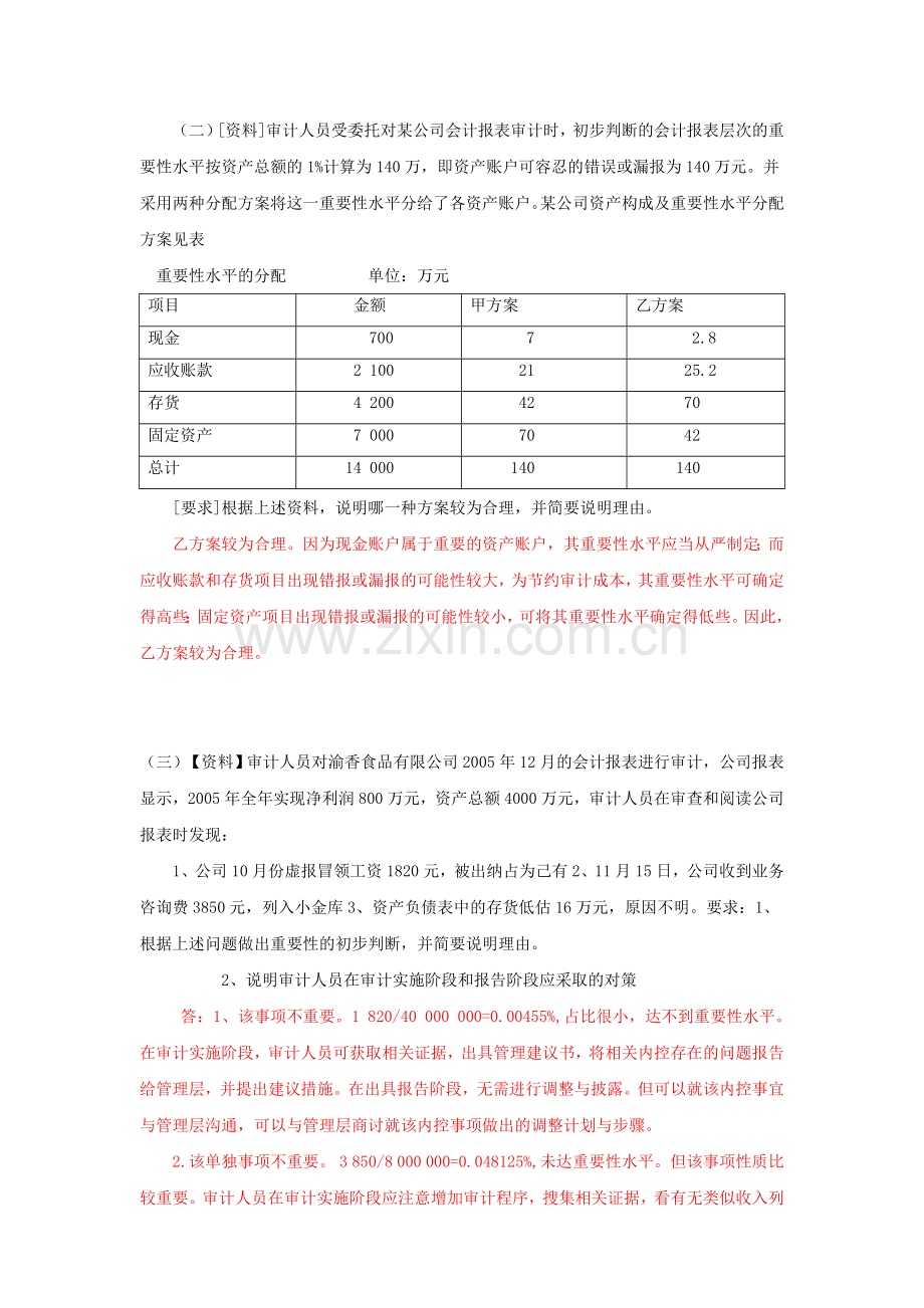 审计学案例分析题及答案.doc_第2页