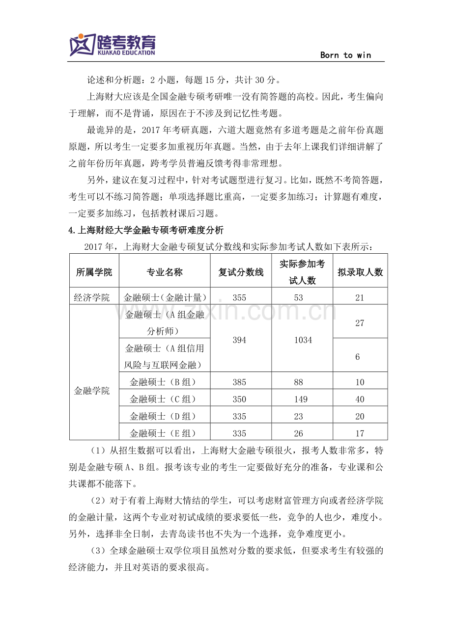 2019上海财经大学金融专硕考研研究方向及复习经验解读.doc_第2页