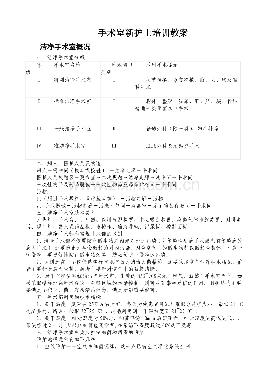 2015年手术室新护士准入培训教案.doc_第1页