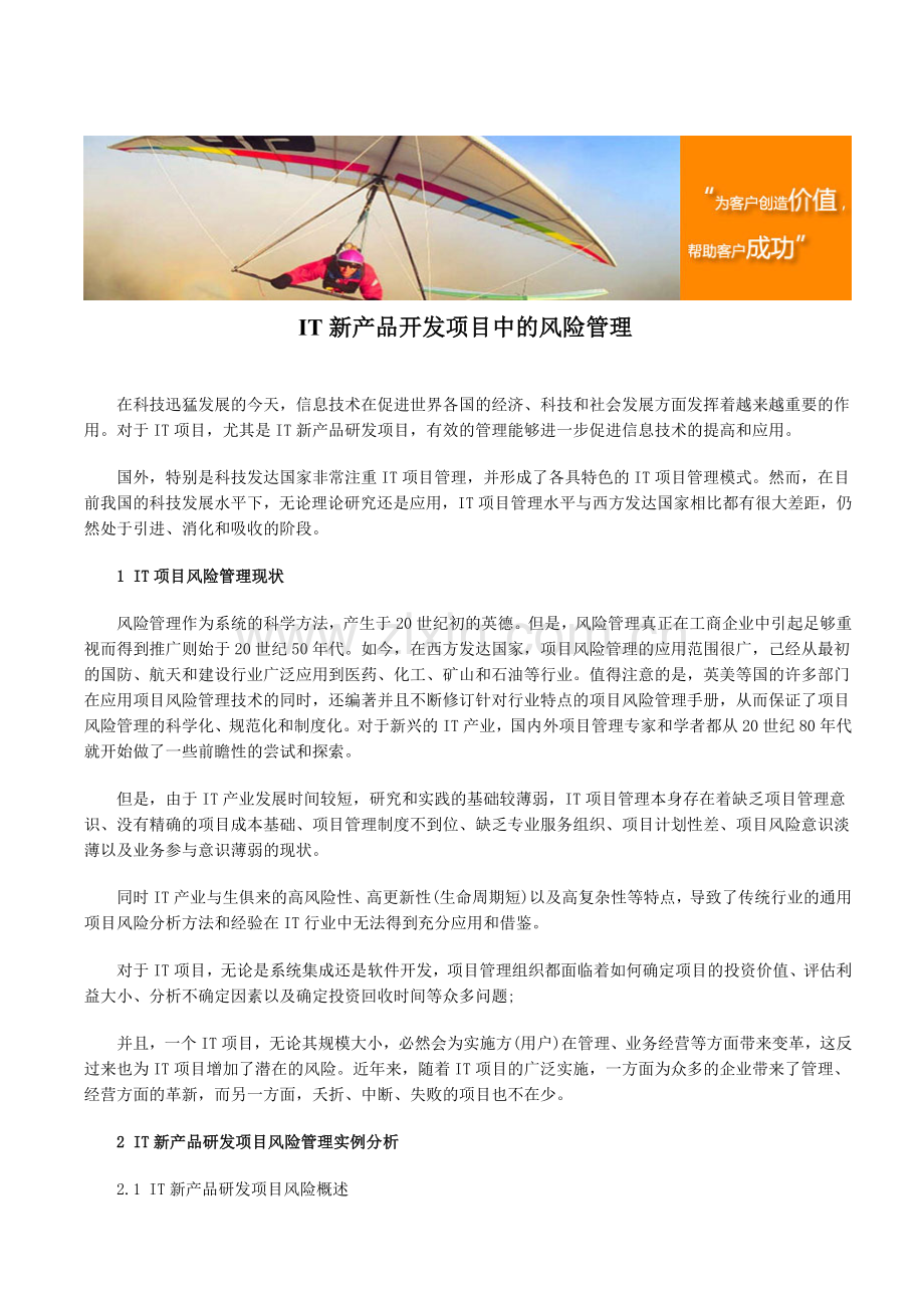 IT新产品开发项目中的风险管理.doc_第1页