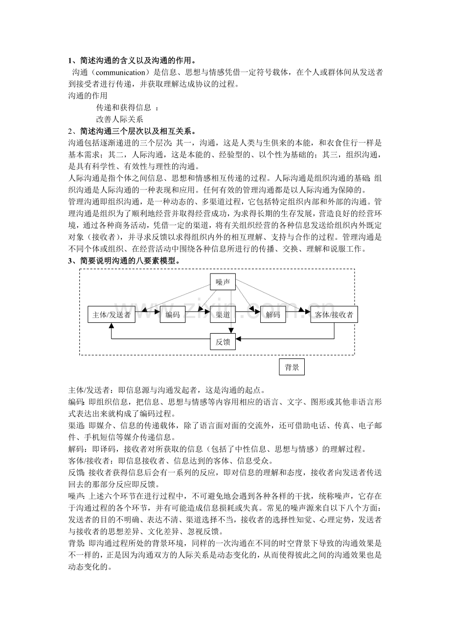 管理沟通考试题.doc_第1页