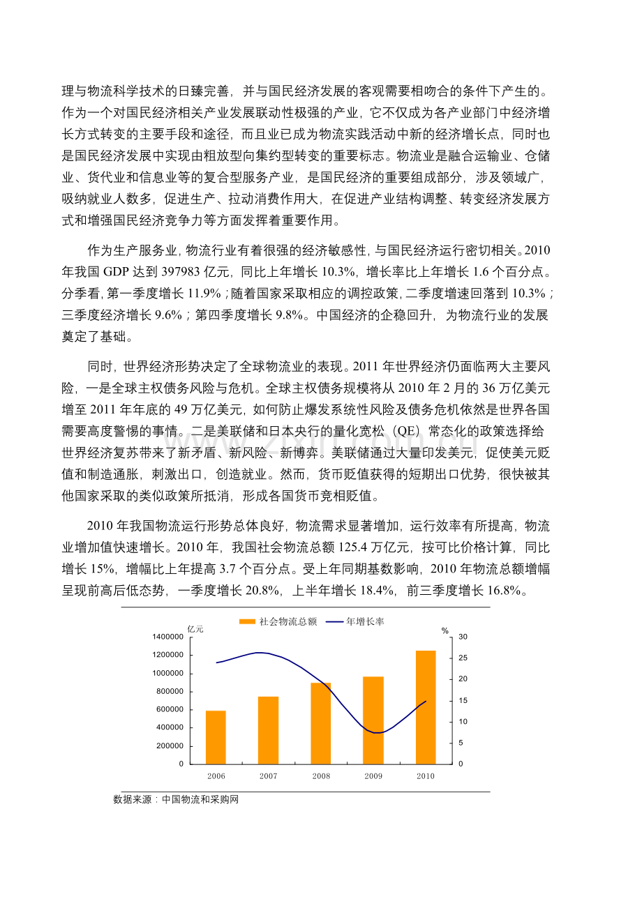 中国物流行业发展分析报告—2011年.doc_第2页