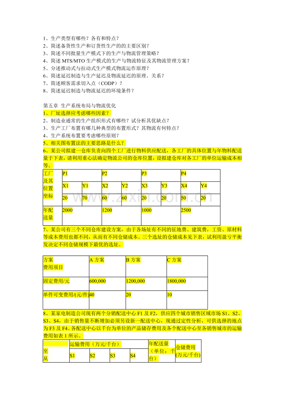 生产物流管理作业题(2015版).doc_第2页