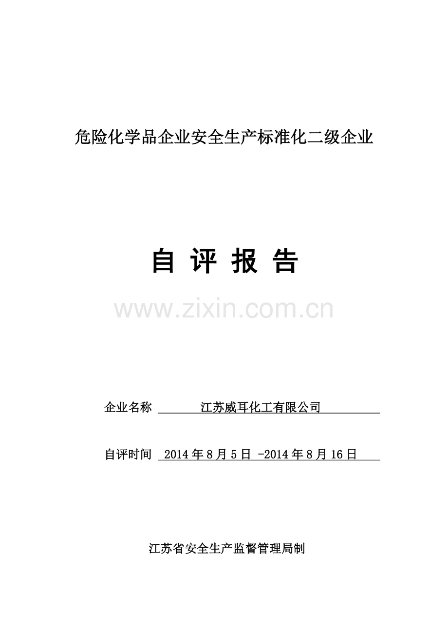 江苏省危险化学品企业标准化二级自评报告.doc_第1页