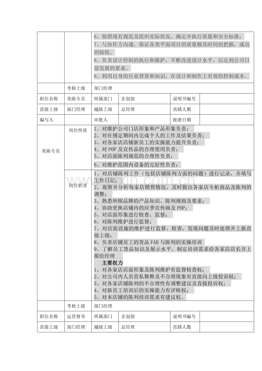 岗位职责表格.doc_第3页