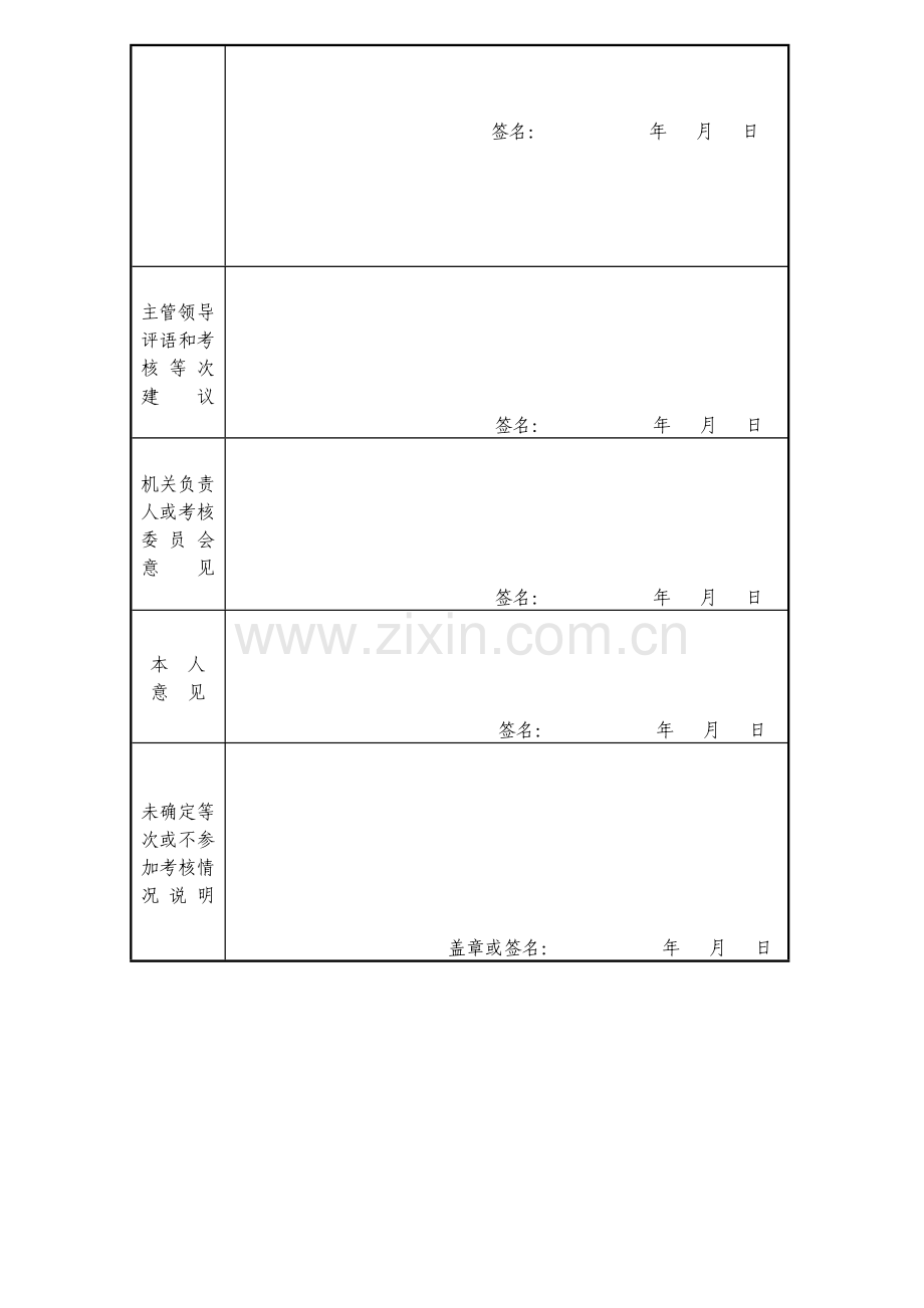 2014年公务员年度考核登记表(全国通用).doc_第3页