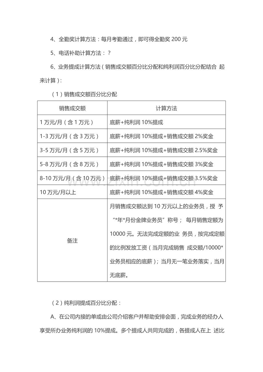 薪酬及业务提成管理方案.doc_第2页