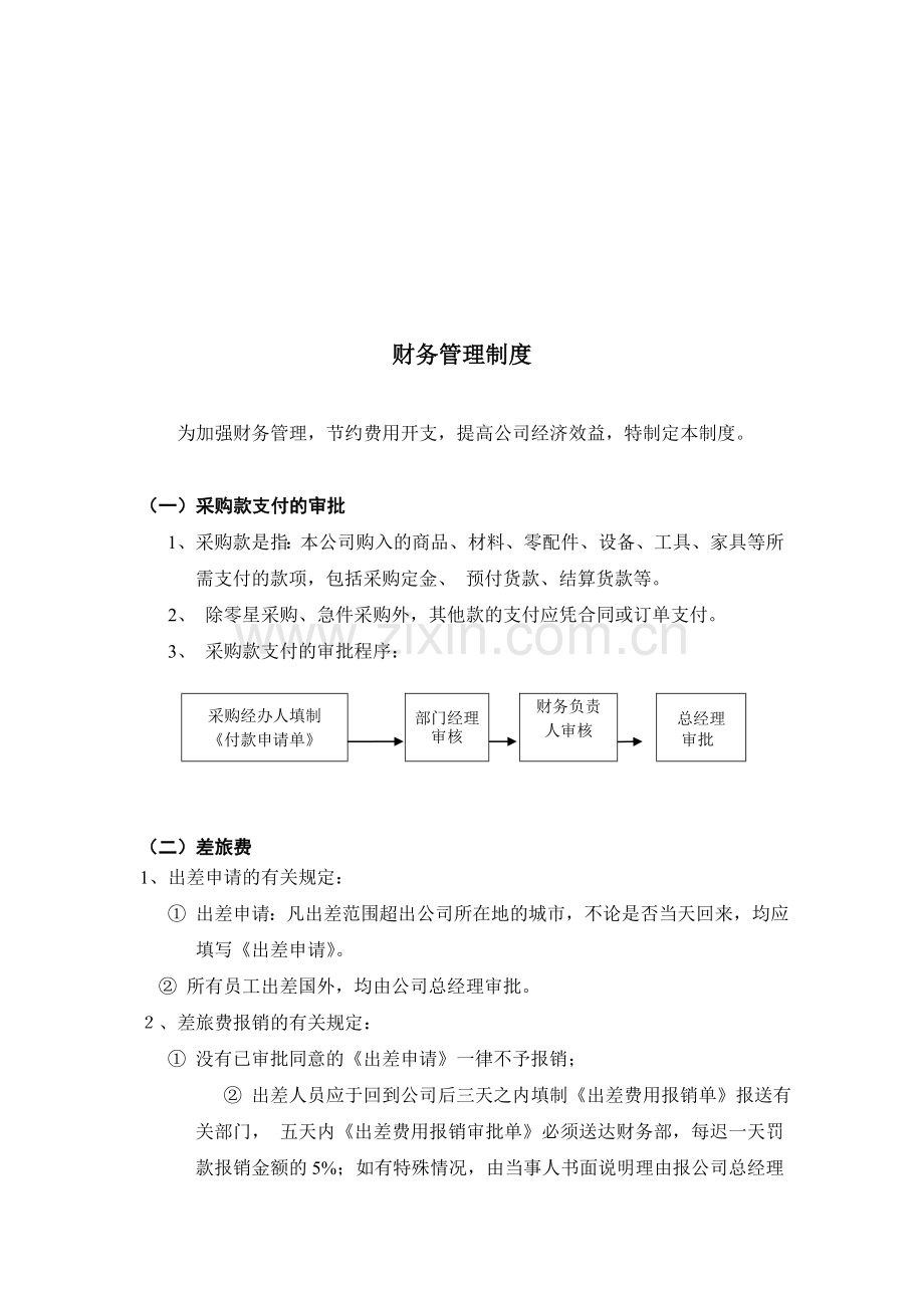 某某公司财务管理制度.doc_第1页