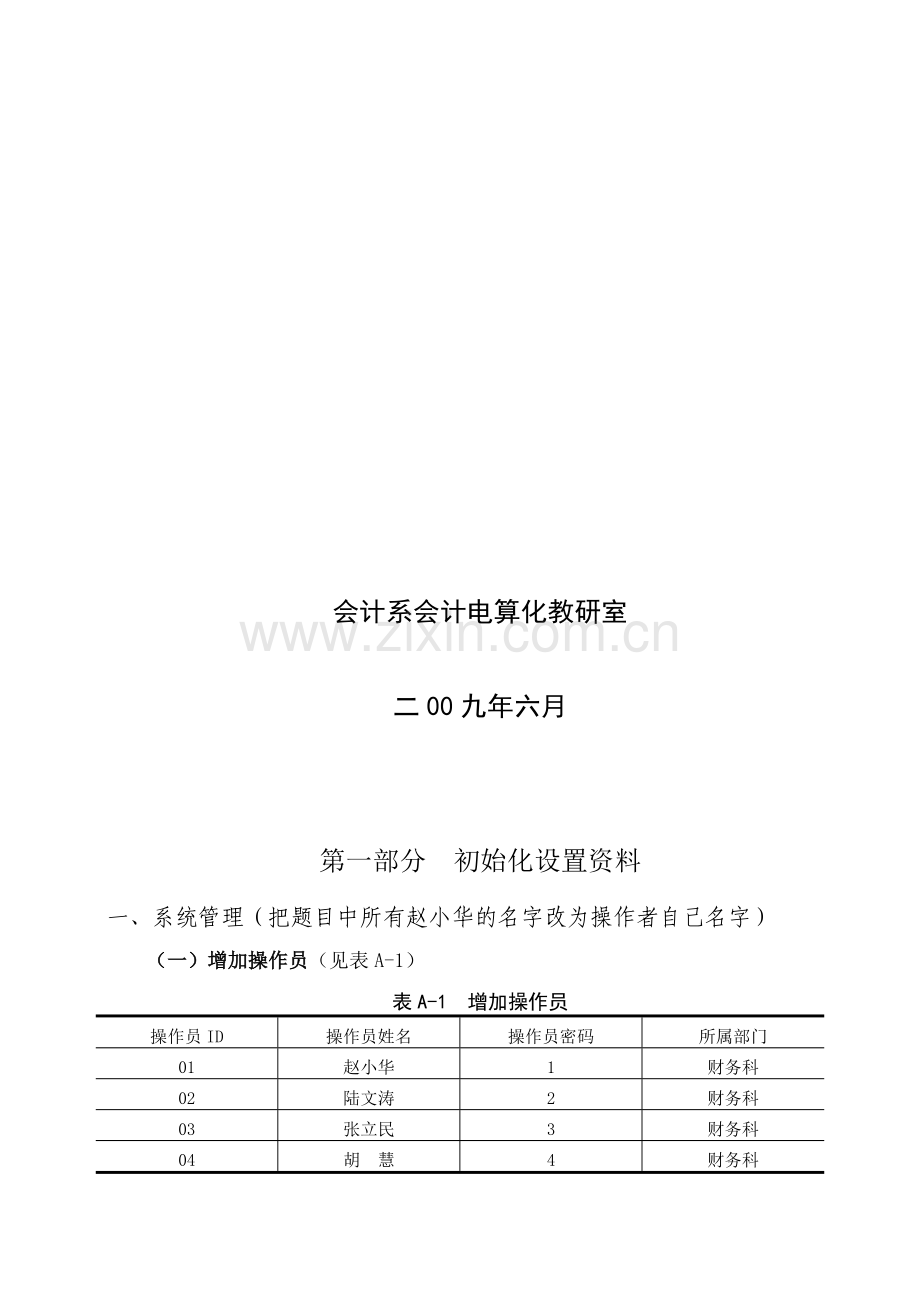 附录：会计电算化综合实训资料.doc_第2页