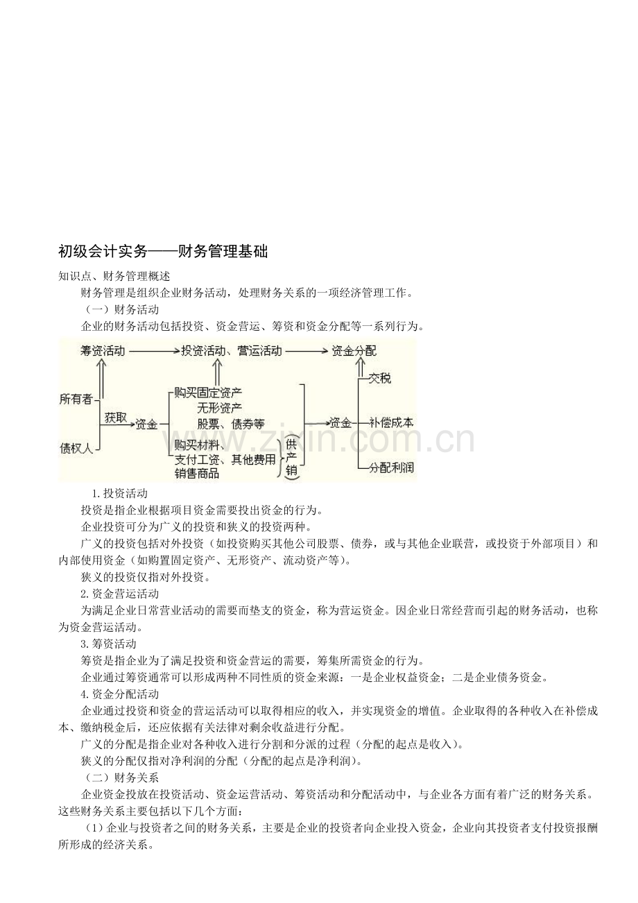 初级会计实务讲义--财务管理基础.doc_第1页