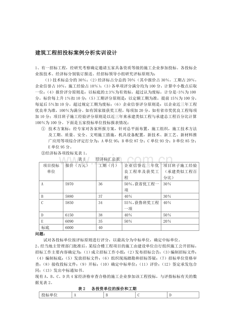 招投标实训案例分析.doc_第1页