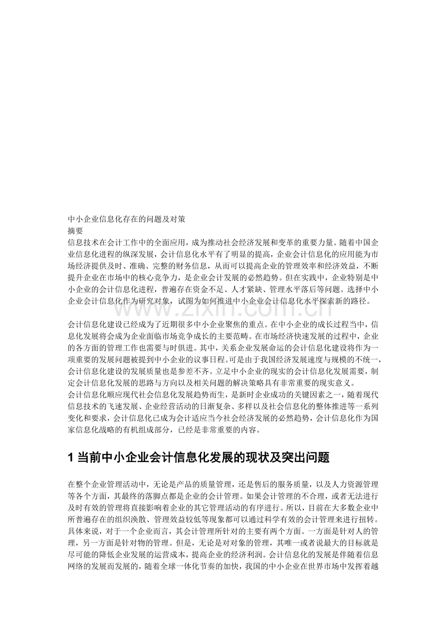 中小企业会计信息化问题及对策.doc_第1页