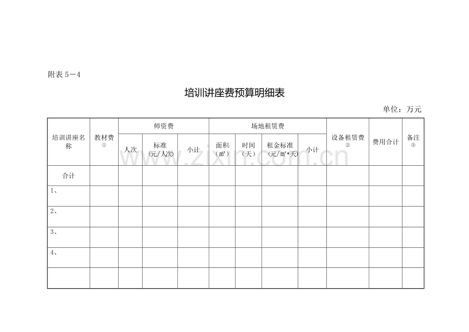 培训讲座费预算明细表.doc_第1页