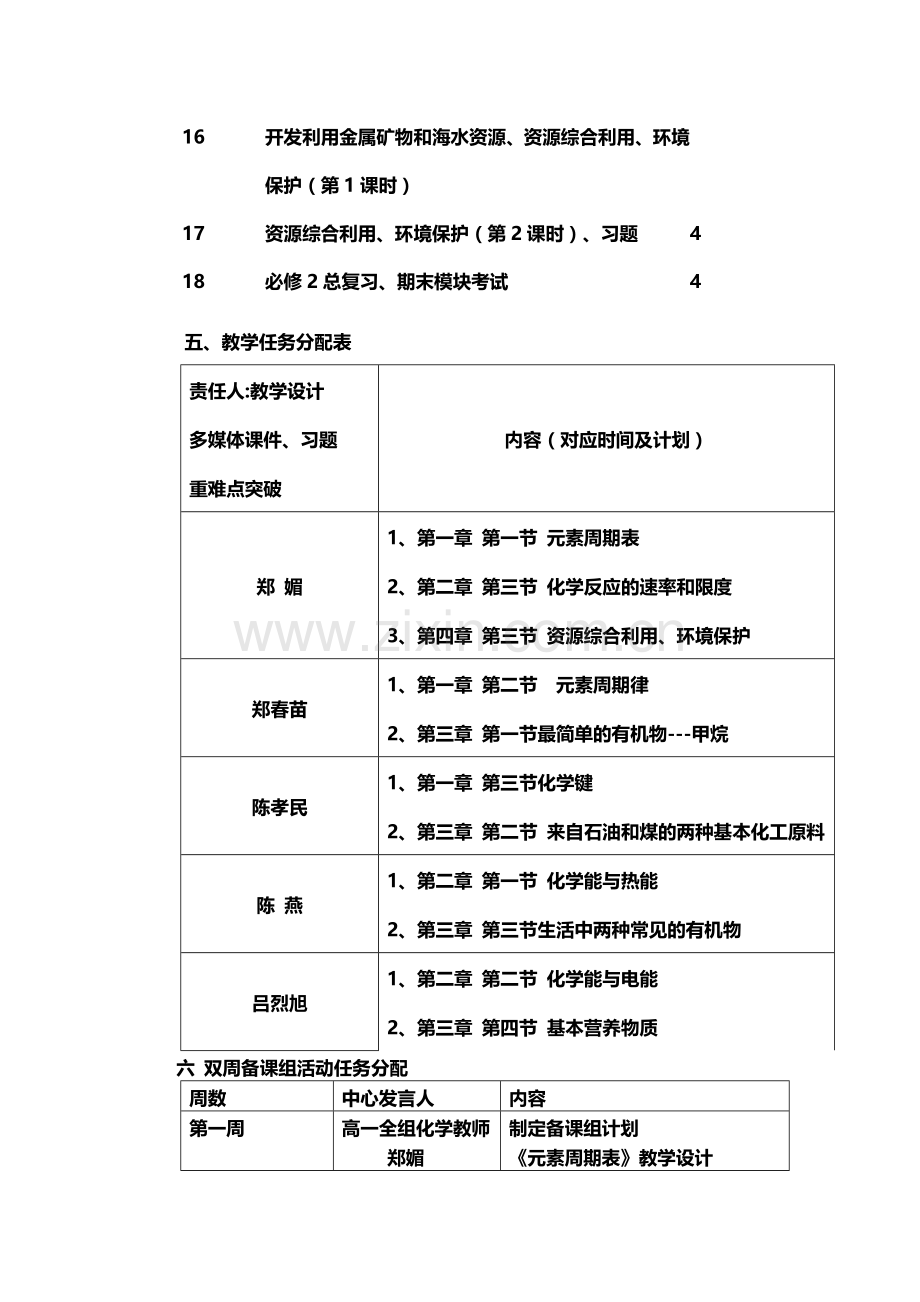 2010学年度高一第二学期化学备课组工作计划.doc_第3页