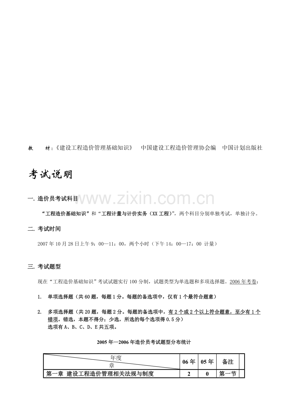 工程造价基础知识点汇总(极品——造价员考试).doc_第1页