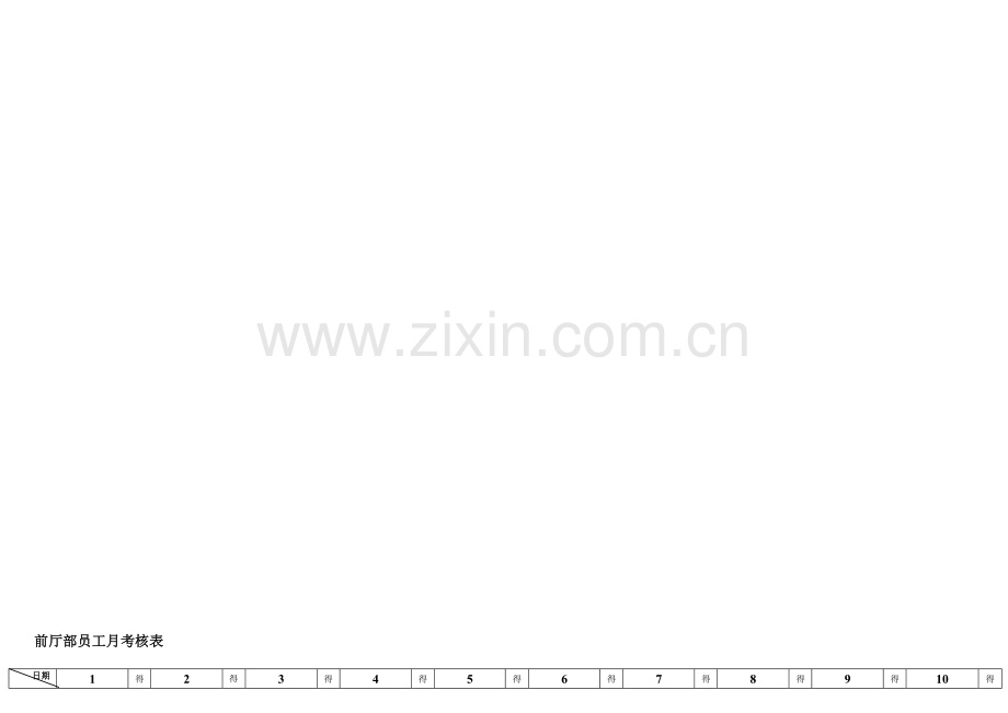 宾馆酒店前厅部员工月考核表.doc_第2页