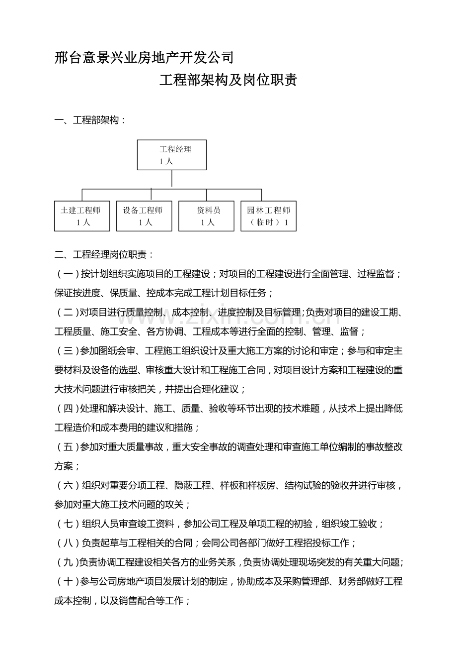 工程部架构及岗位职责2014-5-9.doc_第1页