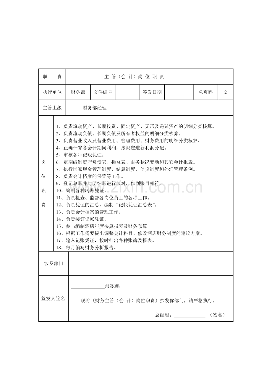 财务主管(会计)岗位职责.doc_第1页