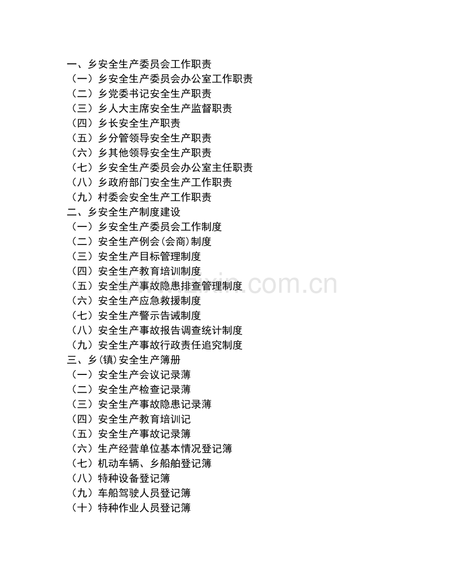 安全生产职责目录-Microsoft-Word-文档.doc_第1页