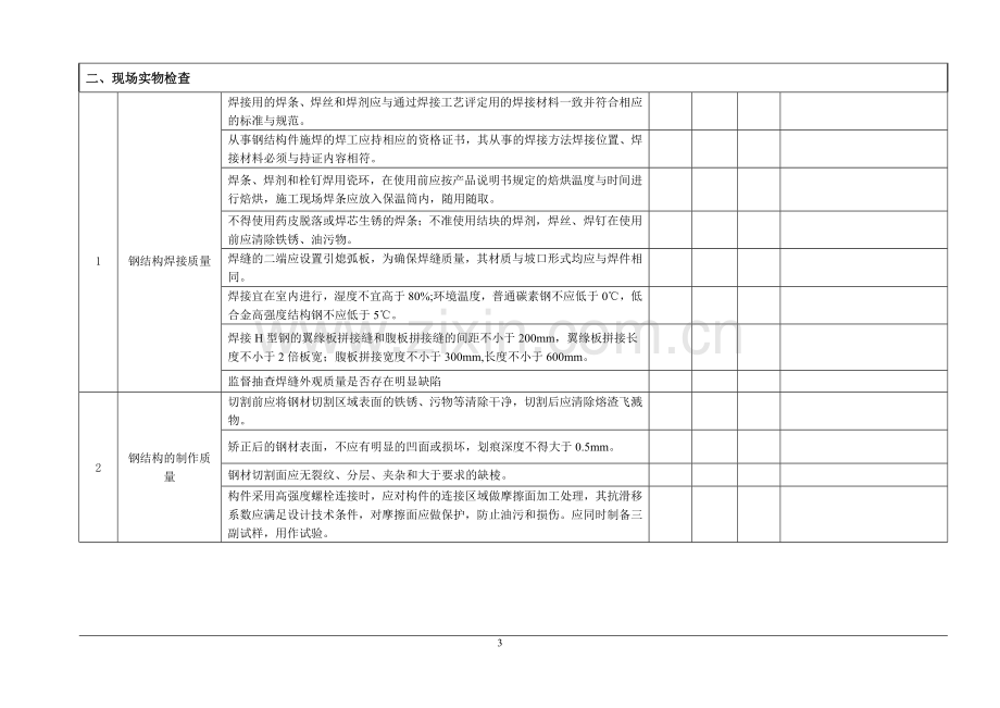 钢结构工程质量检查表.doc_第3页