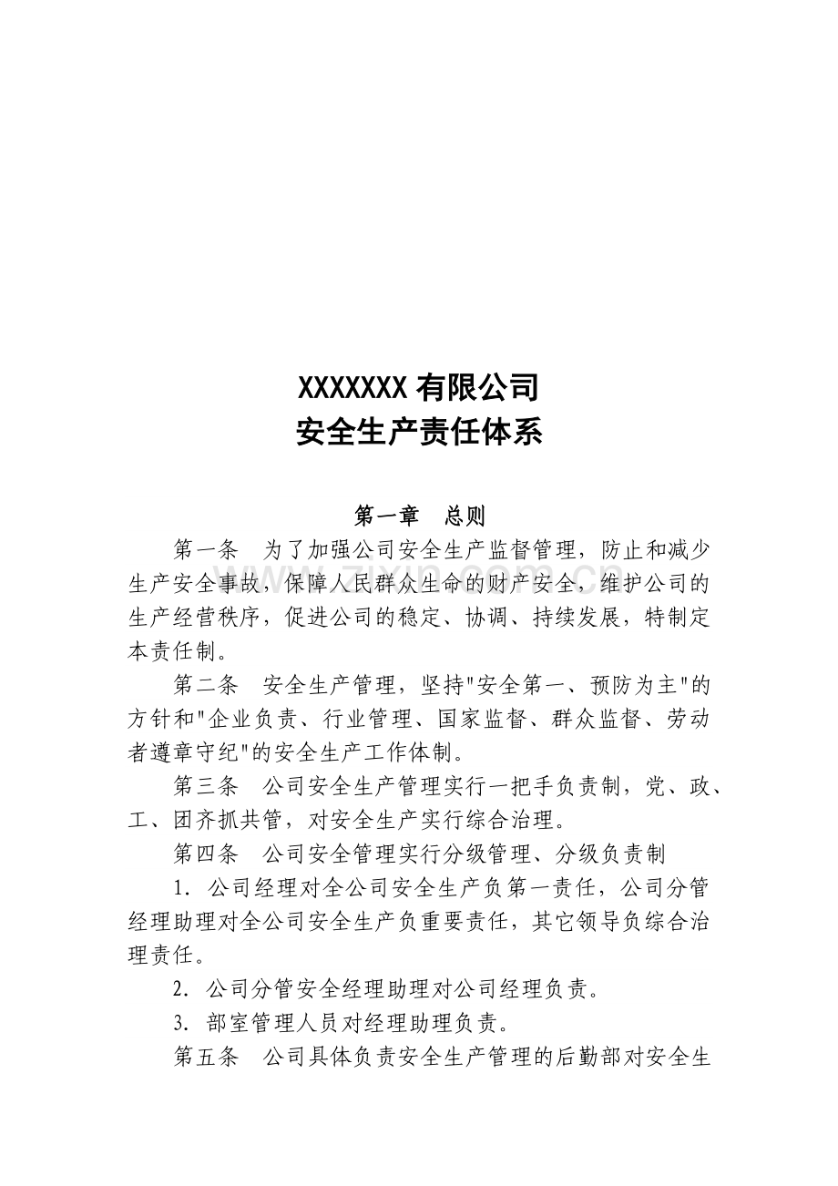 XX公司安全生产责任体系.doc_第1页