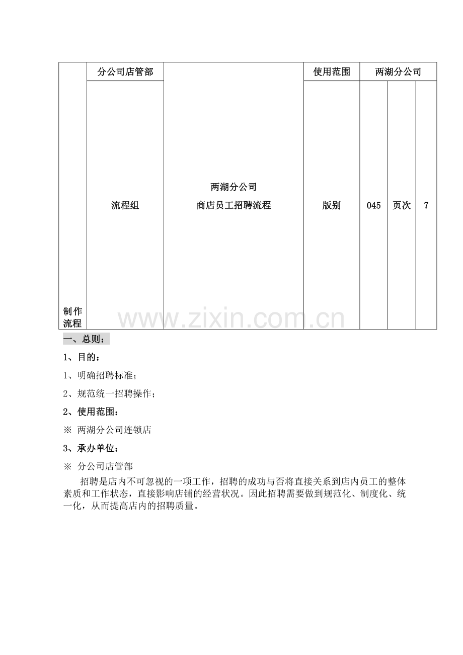 分公司门店招聘流程.doc_第1页