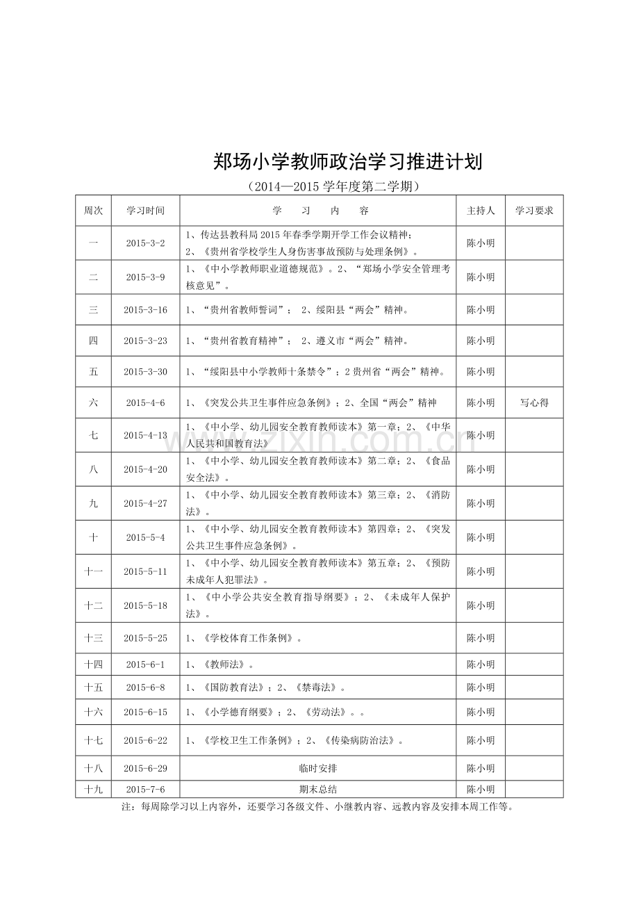 2015春季政治学习计划.doc_第3页