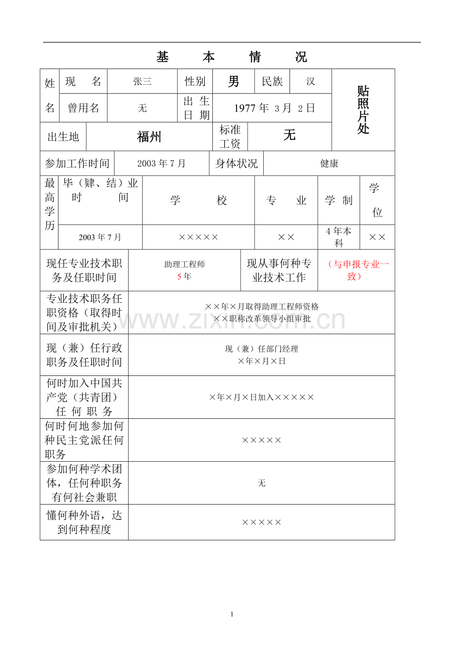 专业技术职务任职资格评审表(样表)1.doc_第3页