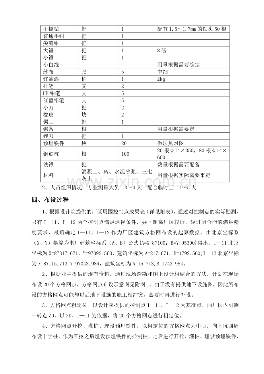 山西山阴2×300MW煤矸石综合利用发电工程厂区建筑方格网测设方案.doc_第2页